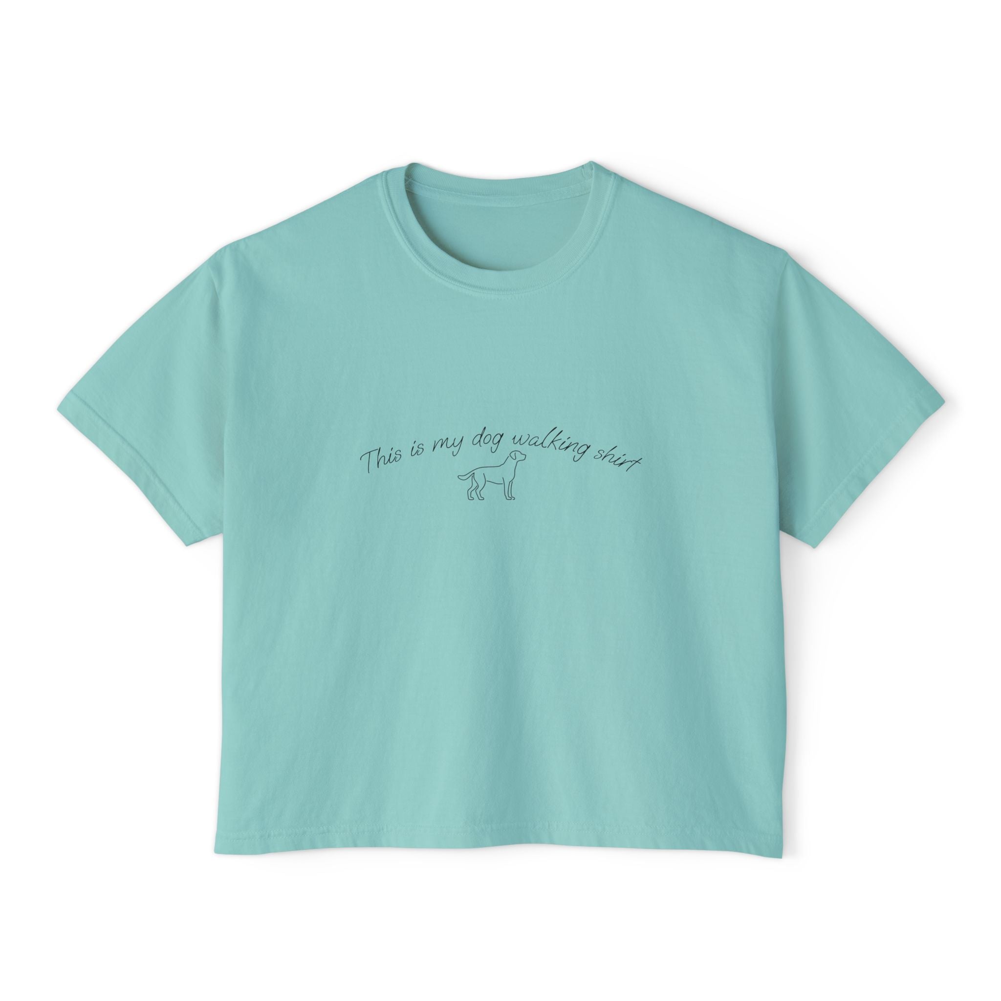 "This is my dog walking shirt" Comfort Colors Boxy Tee — Minimal Graphic