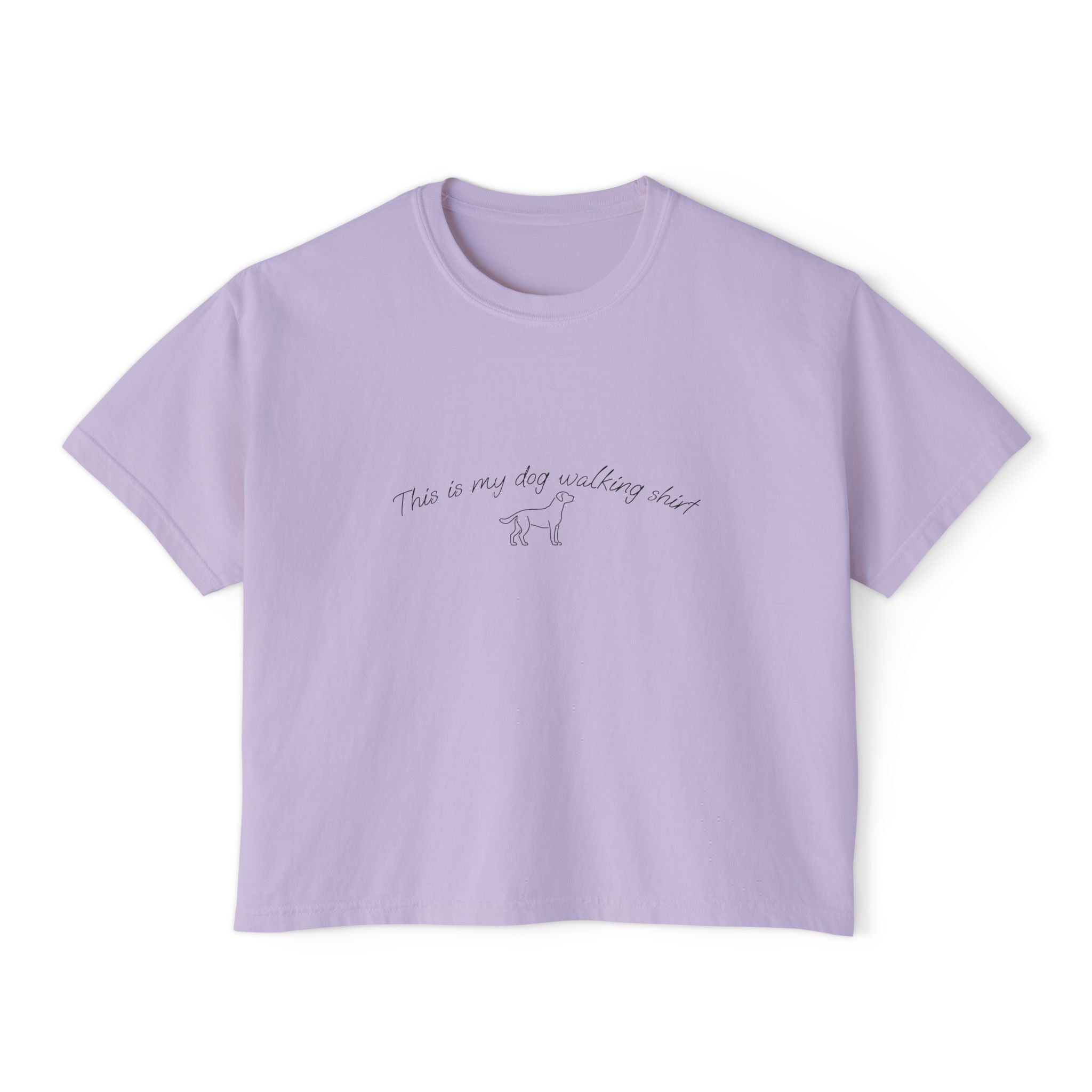 "This is my dog walking shirt" Comfort Colors Boxy Tee — Minimal Graphic