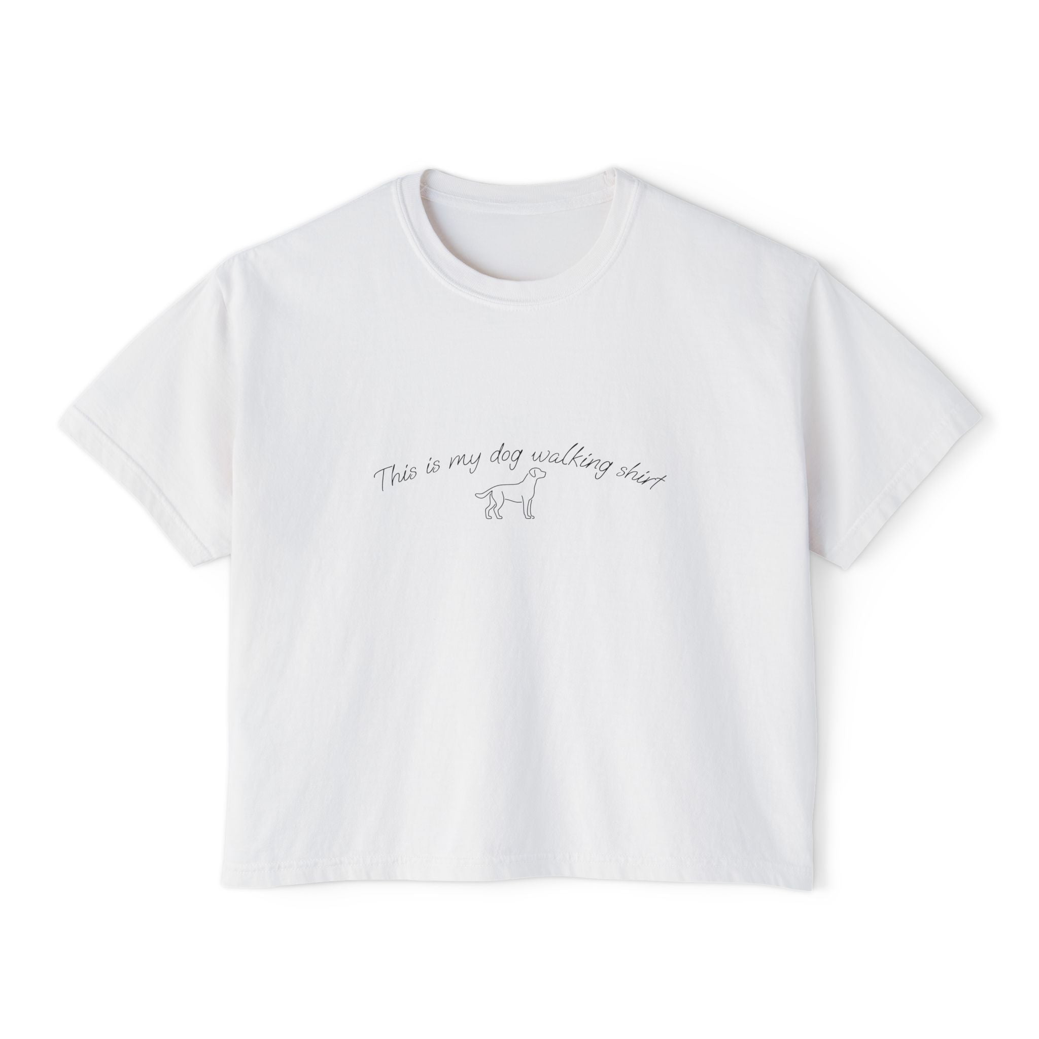 "This is my dog walking shirt" Comfort Colors Boxy Tee — Minimal Graphic