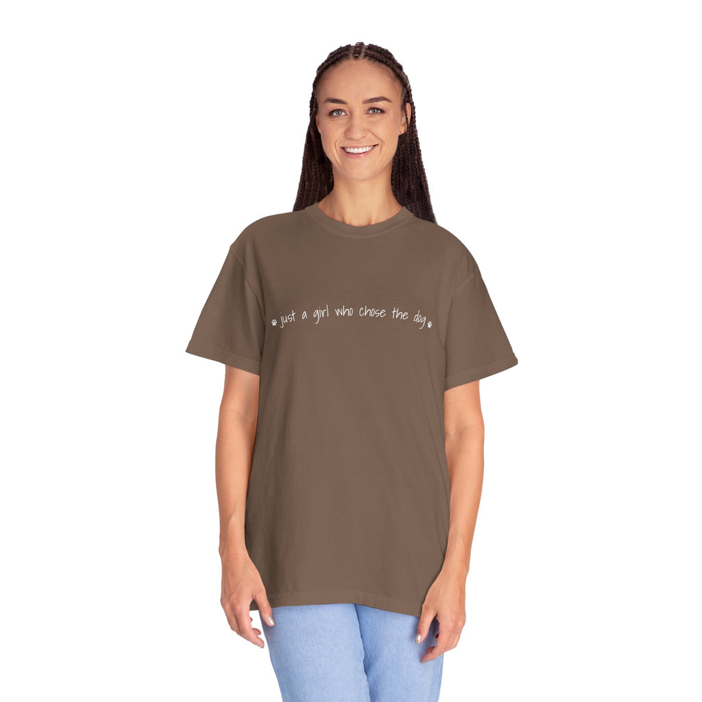 Childfree Dog Lover "just a girl who chose the dog" T-Shirt